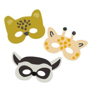 Pappmasker Zoo Party - 6-pack