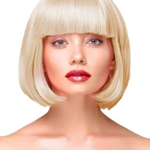 Party Wig Short Straight Blonde Hair Peruk