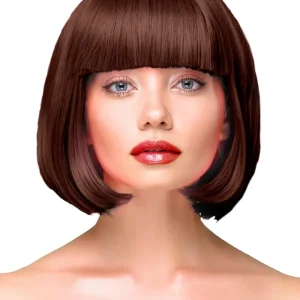 Party Wig Short Straight Brown Hair Peruk