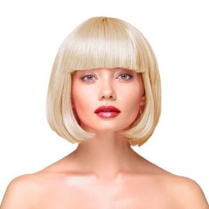 Peruk Kort Rakt Hår - Blond