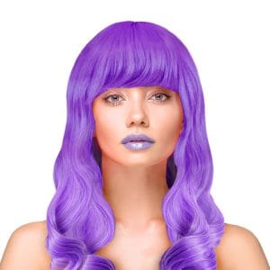 Peruk Långt Vågigt Hår - Lila