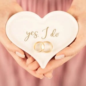 Porslinstallrik - Hjärta - Yes, I do