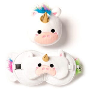 Resteazzz Unicorn travel pillow eye mask