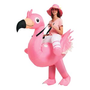 Ridande Flamingo Uppblåsbar Maskeraddräkt - One size