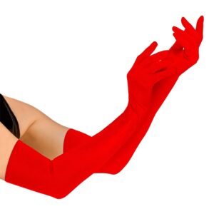 Satinhandskar Extra Långa Röd - One size