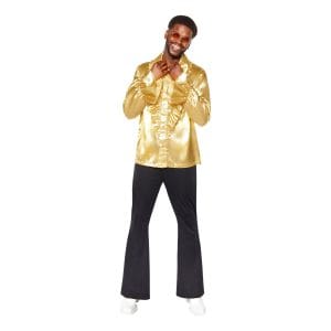 Satinskjorta Guld - Small