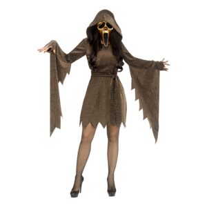 Scream Ghost Face Shimmer Klänning Maskeraddräkt - Medium