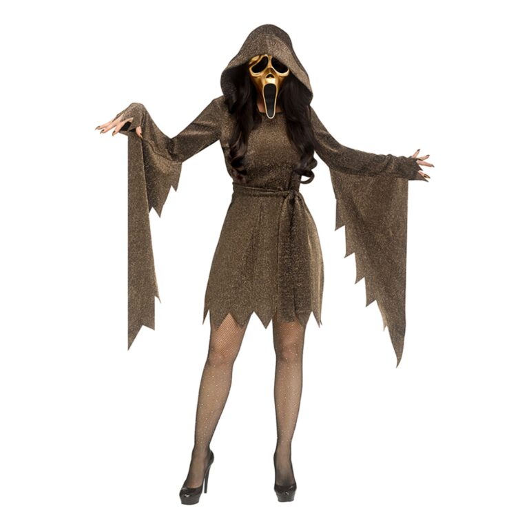 Scream Ghost Face Shimmer Klänning Maskeraddräkt - Medium