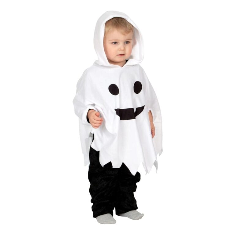 Spöke Poncho Barn Maskeraddräkt - 2-3 år
