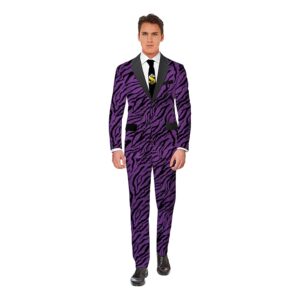 Suitmeister Lila Pimp Kostym i Fuskpäls - Large