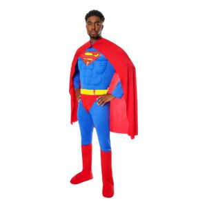 Superman Deluxe med Muskler Maskeraddräkt - Large