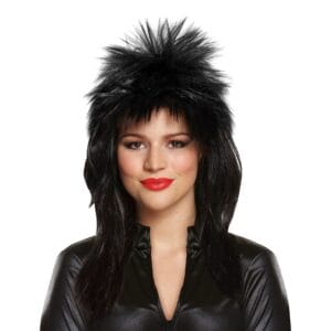 Svart 80-tals Peruk - One size