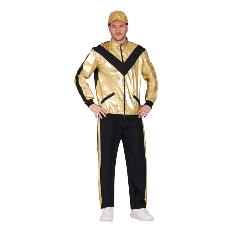 Tracksuit Guld/Svart Maskeraddräkt - Large