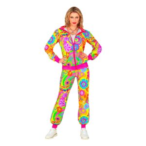 UV Neon Hippie Träningsoverall Maskeraddräkt - Medium