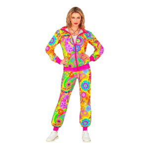 UV Neon Hippie Träningsoverall Maskeraddräkt - Small