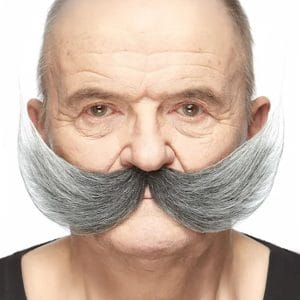 Uppfinnare Mustasch Svart/Vit