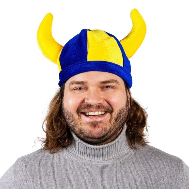 Vikingahjälm Blå/Gul - One size