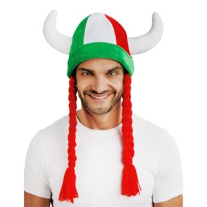 Vikingahjälm Italien med Flätor - One size