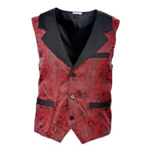 Vintage Jacquard Väst Vinröd - Medium/Large