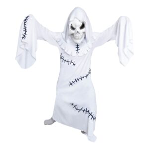 Vitt Spöke Barn Maskeraddräkt - Medium